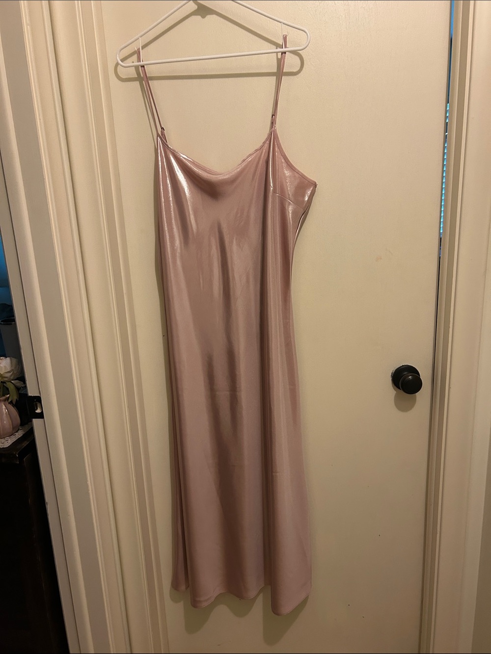Old Navy Shimmery Dusty Rose Slip Midi Dress